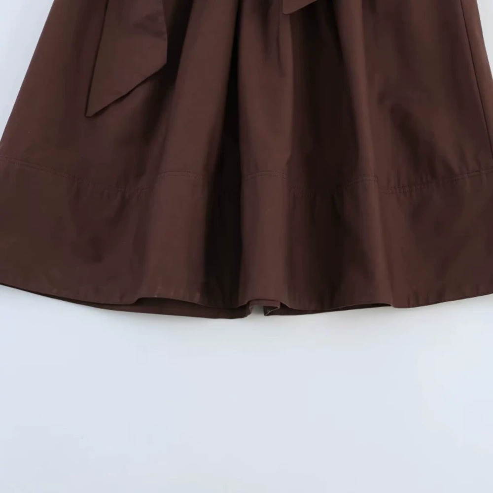 ZARA Midi Short Sleeve Poplin Pleated Dress